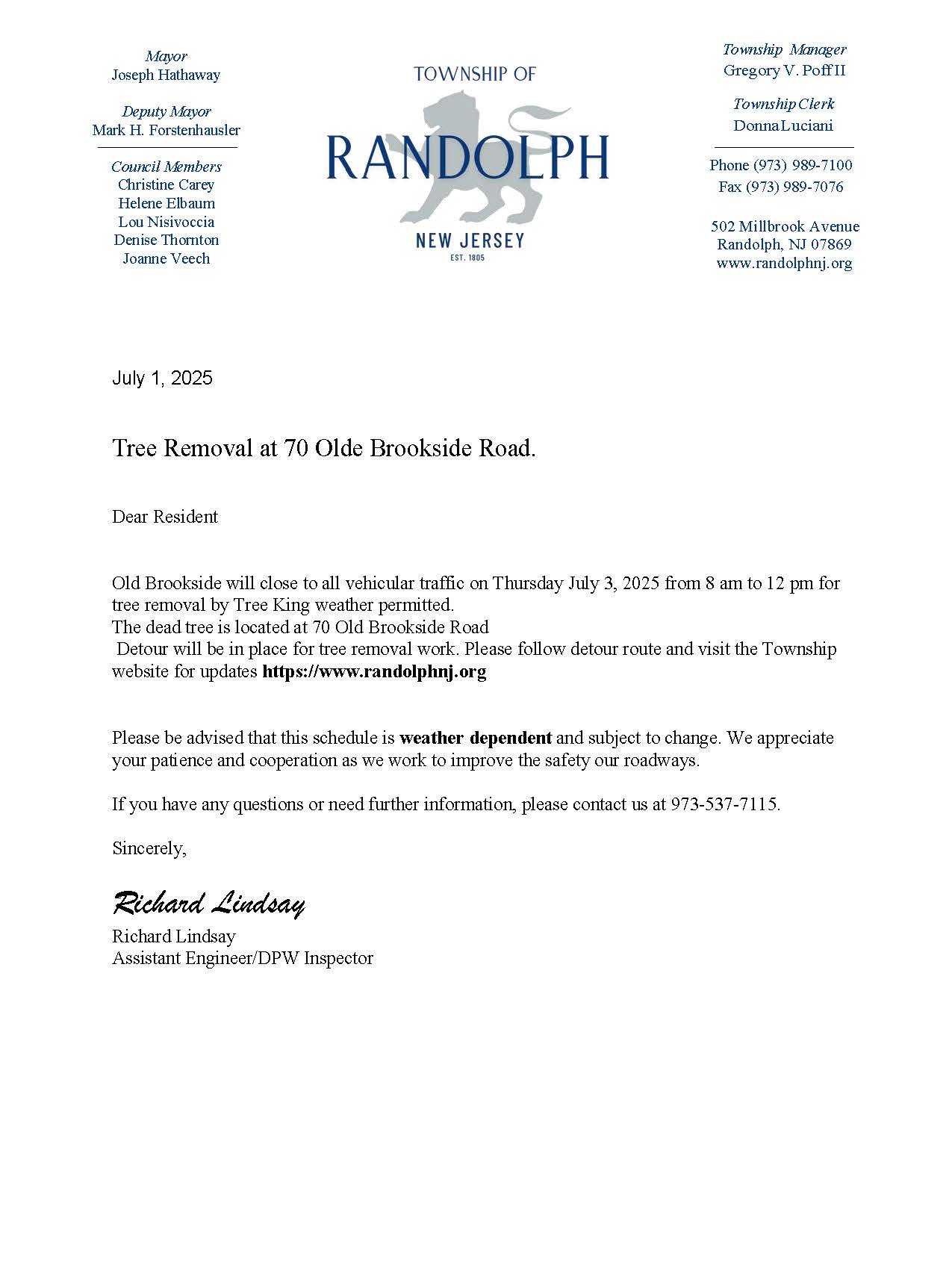 70 Old Brookside Tree Removal 2025